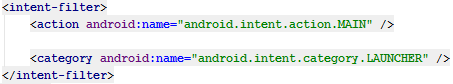 Android manifest intent filter