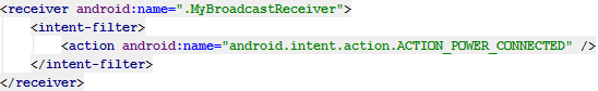 Broadcast Receiver myBroadcastReceiver Manifest