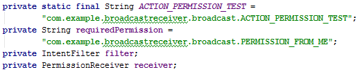 Broadcast Receiver secondActivity constants