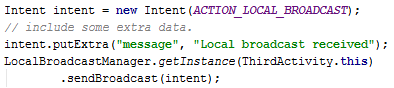 Broadcast receiver third activity sendBroadcast