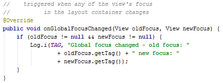 Android Touch Mode and focus globalfocuschanged