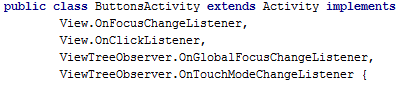 Android Touch Mode and focus implements listeners