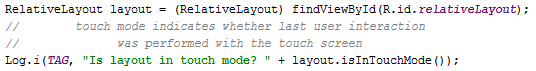 Android Touch Mode and focus isInTouchMode()