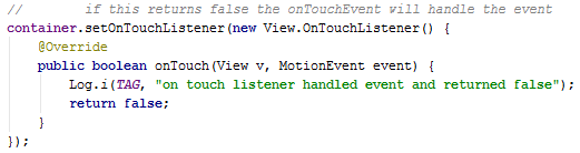 Android Touch Mode and focus setOnTouchListener()