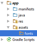 Android custom fonts tutorial assets folder