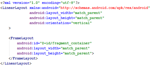 Converting Android activities to fragments XML container