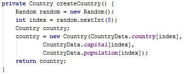 Android Serializable Country serializable create object