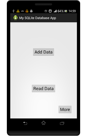 SQLite database tutorial screenshot