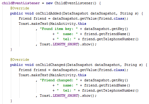 Firebase Realtime Database ChildEventListener()