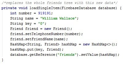 Firebase Realtime Database setup adding data setValue()