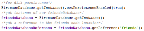 Firebase Realtime Database setup onCreate()