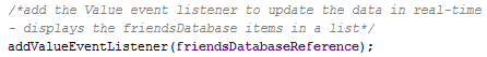 Firebase Realtime Database setup onCreate() addValueEventListener()