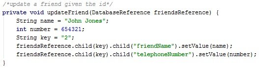 Firebase Realtime Database setup adding data setValue() child(key)