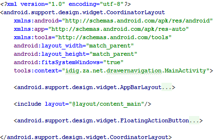 android material design navigation drawer tutorial DrawerLayout navigation drawer menu app bar main layout