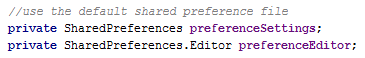 SharedPreferences object